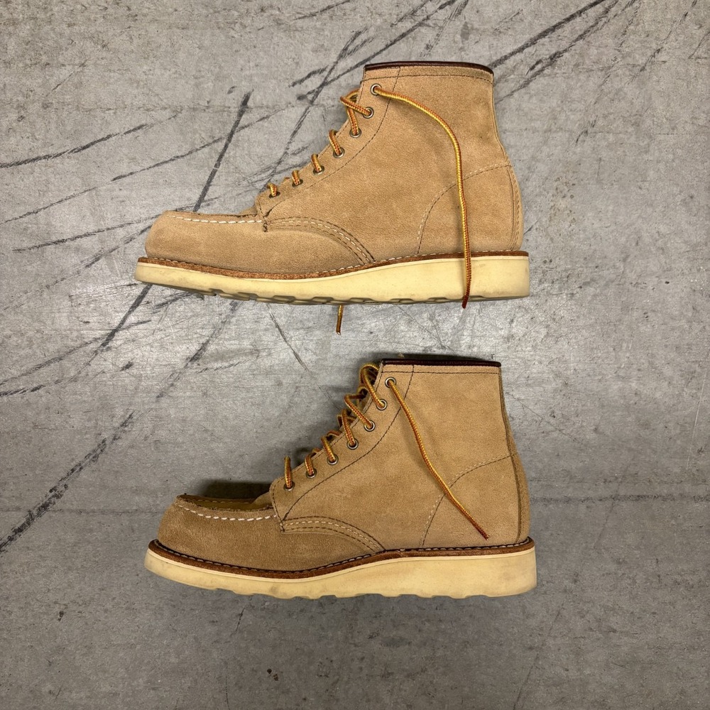 Red Wing 6 Inch Classic Moc Boots Womens 6.5 3376 Leather Suede Tan